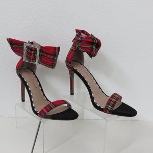 Betsey Johnson Plaid Ankle Strap Heels Size 9M
